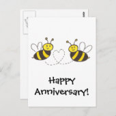 Carte Postale Honey Bees with Heart (Devant / Derrière)