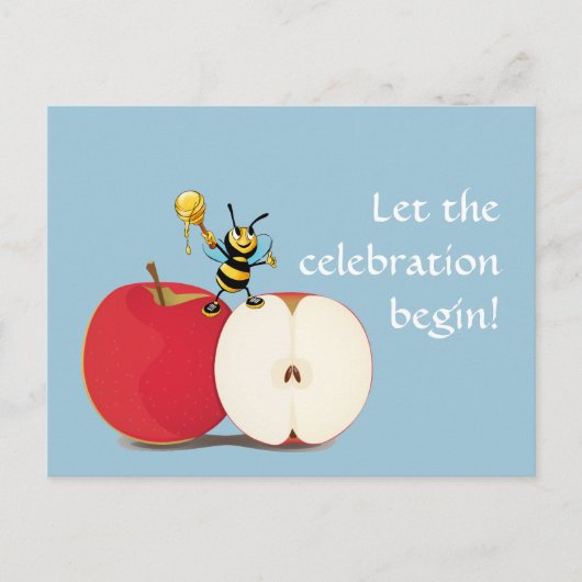 Carte Postale Honeybee Apple Rosh HaShana (Devant)