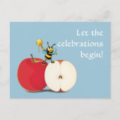 Carte Postale Honeybee Apple Rosh HaShana (Devant)