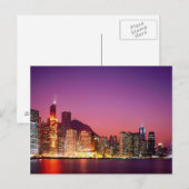 Carte Postale Hong Kong la nuit (Devant / Derrière)