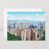 Carte Postale Hong Kong skyline panoramic view postcard (Devant / Derrière)