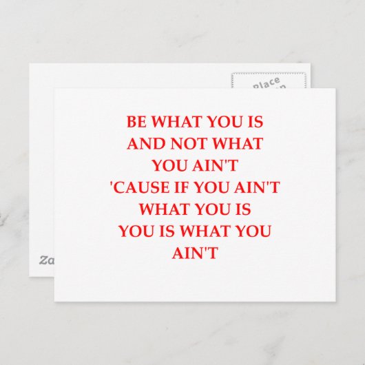 Carte Postale honnêteté (Devant / Derrière)