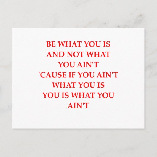 Carte Postale honnêteté (Devant)