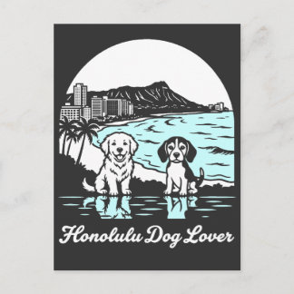 Carte Postale Honolulu City Hawaii Dog Lover