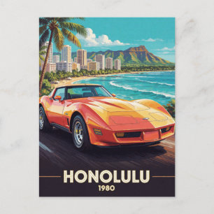 Carte Postale Honolulu Croiseur de Route Tropical 1980 Hawaï
