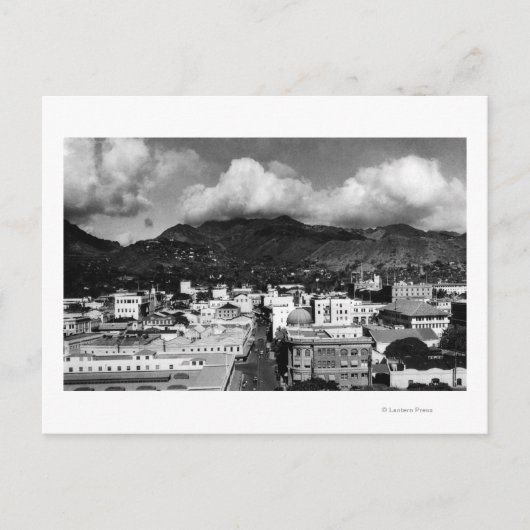 Carte Postale Honolulu, HA - Vue de la ville depuis la tour Aloh (Devant)