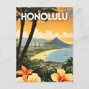 Carte Postale Honolulu Hawaii Nostalgic Travel