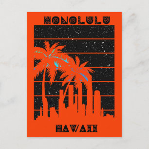 Carte Postale Honolulu Hawaii Tropical City Skyline Travel