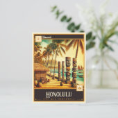 Carte Postale Honolulu, Hawaii | VINTAGE (Debout devant)
