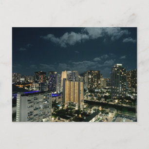 Carte Postale Honolulu la nuit Oahu Hawaii Photographie de ville
