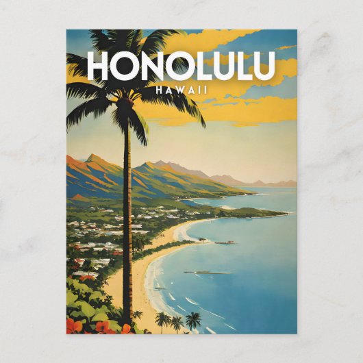 Carte Postale Honolulu Nostalgic Travel (Devant)