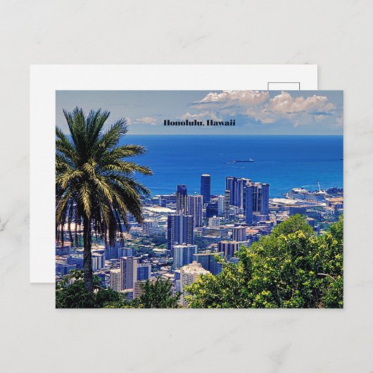 Carte Postale Honolulu, Oahu, Hawaii (Devant / Derrière)