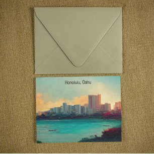 Carte Postale Honolulu Oahu Panorama Vue Ville