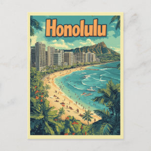 Carte Postale Honolulu - Plage urbaine d'Hawaii