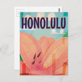 Carte Postale honolulu Vintage voyage Poster (Devant / Derrière)