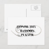 Carte Postale Honor Thy Bassoon Player (Devant / Derrière)