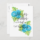 Carte Postale Honorez Votre Père et Mère (Devant / Derrière)