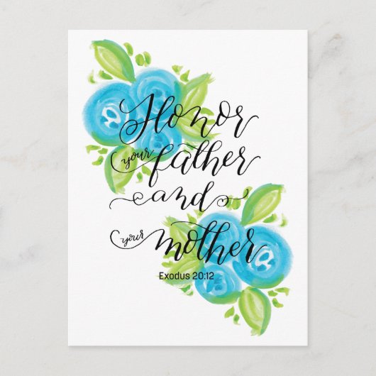 Carte Postale Honorez Votre Père et Mère (Devant)
