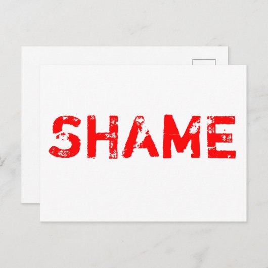 Carte Postale Honte (Devant / Derrière)