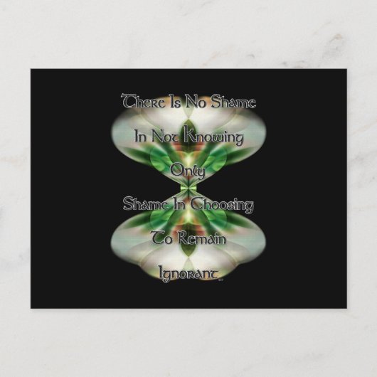 Carte Postale Honte et ignorance (Devant)
