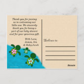 Carte Postale Honu Baby BOY Sea TURTLE Merci Boys Blue #281 (Dos)