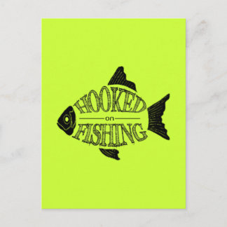 Carte Postale Hook On Fishing, fun poisson design, toutes les co