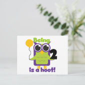 Carte Postale Hoot Owl 2e anniversaire T-shirts et cadeaux (Debout devant)