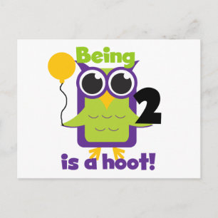 Carte Postale Hoot Owl 2e anniversaire T-shirts et cadeaux