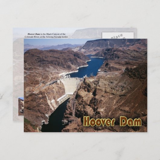 Carte Postale Hoover Dam - vue aérienne (Devant / Derrière)