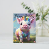 Carte Postale "Hooves magiques : le cochon de licorne arc-en-cie (Debout devant)