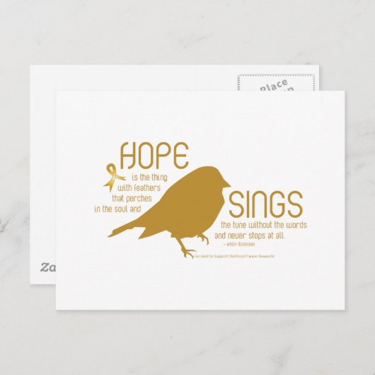 Carte Postale Hope chante en or (Devant / Derrière)