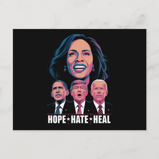 Carte Postale Hope Hate Heal Rise Kamala 2024 (Devant)