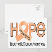 Carte Postale Hope Matters 2 Cancer endométrique (Devant / Derrière)