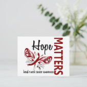 Carte Postale Hope Matters Papillon Tête Et Cou Cancer (Debout devant)