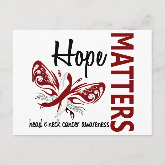 Carte Postale Hope Matters Papillon Tête Et Cou Cancer (Devant)
