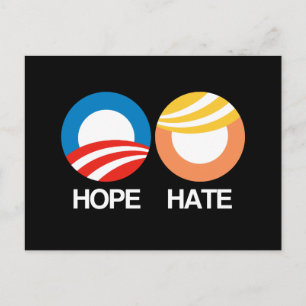 Carte Postale HOPE (Obama) contre HATE (Trump)