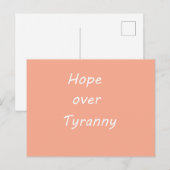 Carte postale Hope over Tyranny (Devant / Derrière)
