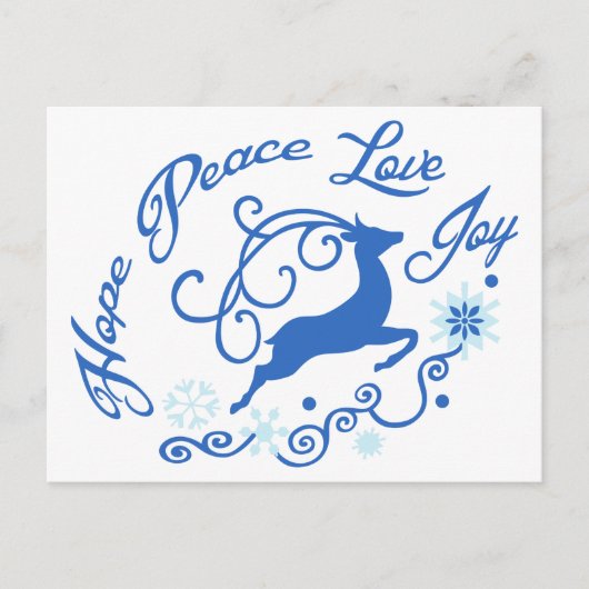 Carte Postale Hope Peace Love Jove (Devant)