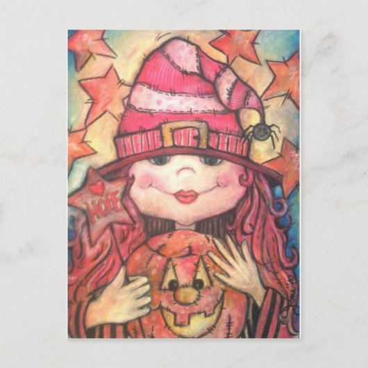 Carte Postale Hope Pink Halloween Witch (Devant)