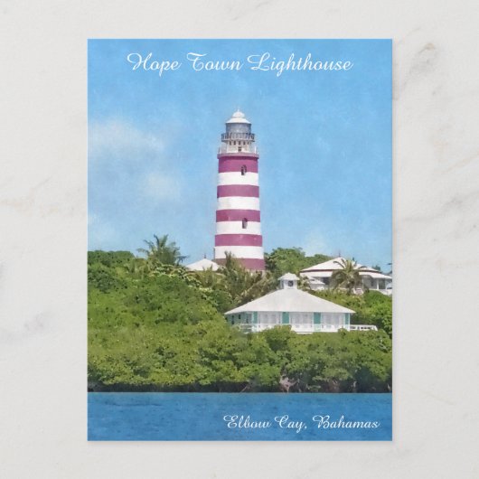 Carte Postale Hope Town Lighthouse Elbow Cay, Bahamas (Devant)
