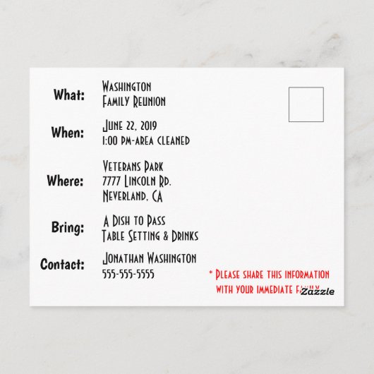 Carte Postale Hope You Can Attend Our Gathering - Customized (Dos)