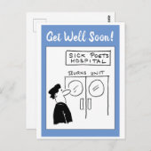 Carte Postale Hôpital de poète drôle de dessin animé (Devant / Derrière)