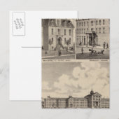 Carte Postale Hôpital fou, Bâtiment scolaire public, Minnesota (Devant / Derrière)