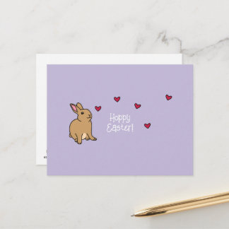 Carte Postale "Hoppy Easter" Punny Bunny Postcard