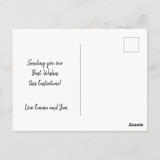 Carte Postale Hoppy Easter Wordart Salutations Arrière - plan bl (Dos)