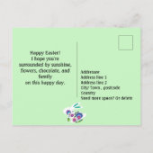 Carte Postale Hoppy Paster Bunnies minuscule vert (Dos)