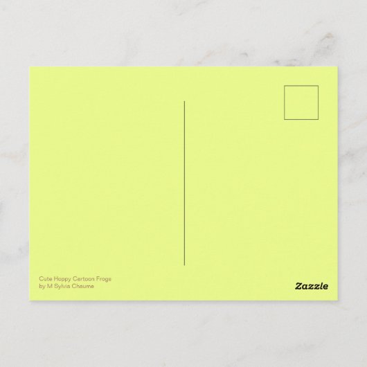 Carte Postale Hoppy Valentines Day Fun mignon Cartoon Frogs Coeu (Dos)