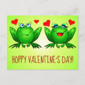 Carte Postale Hoppy Valentines Day Fun mignon Cartoon Frogs Coeu (Devant)
