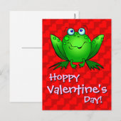 Carte postale Hoppy Valentine's Day Red Hearts Fro (Devant / Derrière)