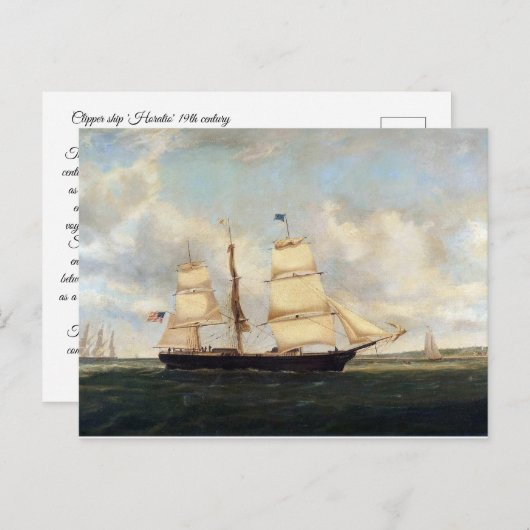 Carte Postale Horatio navire Clipper 19e siècle (Devant / Derrière)